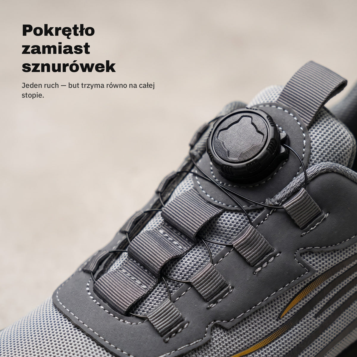 Pokrętło zamiast sznurówek — SZYCHTA PRO AIR Szary